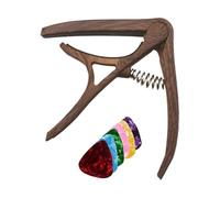Set di capotasto per chitarra regolabile, morsetto per grilletto acustico elettrico con 6 plettri, clip a cambio rapido portatile, regolazione per principianti, uomini, donne, giocatori