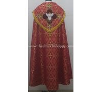 Set Di Cappa E Stola COPE & Stole Metallic RED Con Ricamo HOLY SPIRIT