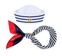 Set di cappelli da capitano della marina, cappello da marinaio, per costume da ufficiale della marina, accessorio per uniforme da marinaio, accessorio elegante per feste in costume marittimo