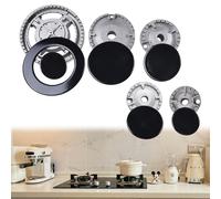 Set di cappelli da cucina, set di coperchi per pentole con 6 cappe a gas e 5 diffusori di fiamma a gas, kit di coperchi per fornello a gas per fornelli da cucina (A)