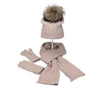 Set di Cappelli, Sciarpe e Guanti Invernali da Donna, Lavorati a Maglia, Comodi e Caldi, Accessori for Le Donne, Stile Freddo(Pink)