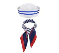 Set di cappello da marinaio con sciarpa quadrata, cappello Popeye, cappello da marinaio, accessorio per costumi, costume da carnevale, per bambini e adulti
