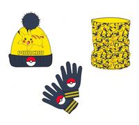 Set di cappello, scaldacollo e guanti di Pokémon Pikachu
