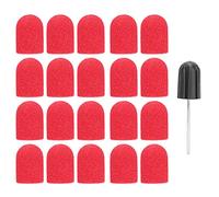 Set di cappucci leviganti per nail art Nutriess con punte da trapano da 16 x 25 mm per levigatura e lucidatura di precisione (rojo intenso)