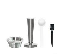 Set di capsule di caffè ricaricabili in acciaio inossidabile di alta qualità, con cucchiaio per manomissione rosa e spazzola per la pulizia, compatibile con birrifici Modo Mio Jolie (set)