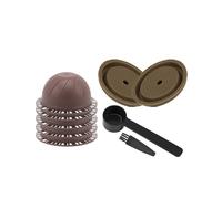 Set di Capsule di Caffè Riutilizzabili da 150 Ml, Filtri Ricaricabili con Coperchi In Silicone, Cucchiaino e Spazzolino per .