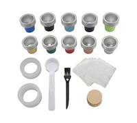 Set di capsule di caffè usa e getta da 60 pezzi Set di capsule di caffè con coperchi in foglio di alluminio Carta da filtro Pennello e cucchiaio per macchina da caffè Design