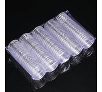 Set di capsule trasparenti dal design elegante, si adatta perfettamente a monete di dimensioni standard (25 mm), confezione da 200 unità