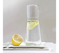 Set di caraffa d'acqua trasparente da comodino con bicchiere in vetro per camera da letto, comodino, caraffa per acqua notturna con vetro, decanter per collutorio per bagno, caraffe d'acqua in vetro