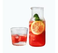 Set Di Caraffa D'acquaCon Bicchiere in Vetro da Comodino, Brocca D'acqua in Vetro Con Coperchio Per Comodino, Accessori Per Camera Da Letto, Dispenser D'acqua Con Bicchiere Tazza 500 ml/17oz