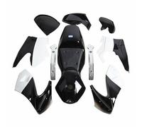 Set Di Carenatura Completo Nero-Bianco Pocket Bike - HMPARTS