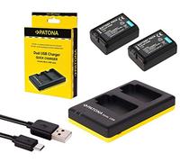Set di carica 3 in 1 per Sony Alpha 6000, 2 batterie (950 mAh) + doppio caricatore (consente di caricare contemporaneamente 2 batterie tramite USB)