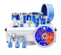 Set di carote diamantate - BRSCHNITT Piastrelle 6/6/8/20/35/50/68/100/125MM 20、50MM Fasen Bit M14 Filettatura per porcellana Piastrelle Ceramica 125MM Lama diamantata