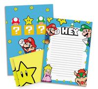Set di carta da lettere per bambini, formato DIN A5, con buste (Super Mario)