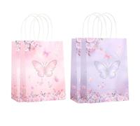 Set di Carta da Regalo Multicolore, 4 Pezzi, Shopper in Kraft Carta Borsa Regalo, Sacchetti da Asporto Rinforzati per Natale, per Feste Compleanno Natale Matrimoni Shopping, 15 * 8 * 21cm