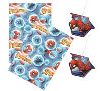 Set Di Carta Da Regalo Per Compleanno 2 Fogli 2 Etichette - MARVEL SPIDERMAN