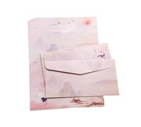 Set di carta e buste per cancelleria cinese, 8 fogli di carta da lettere con 4 buste colorate su entrambi i lati per scrivere lettere e set di cancelleria cinese per ragazze studentesse