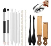 Set di Carta per Sfumature 41 Pezzi - 15 Stompe, Penne in Gomma, Bastoncini per Schizzi e Correzioni - Kit da Disegno per Artisti, Artigiani e Studenti