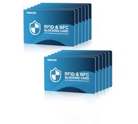 Set di carte con blocco RFID, senza contatto, NFC, per carte di debito, passaporto, per uomini e donne, design intelligente e sottile, si adatta perfettamente al portafoglio e alla borsa, BLUECARD,