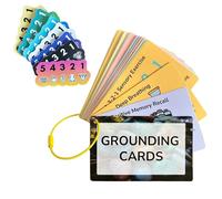 Set di carte di messa a terra e adesivi per l'ansia, giochi terapeutici per adolescenti e adulti, 23 abilità di coping per alleviare lo stress con spiegazioni, strumenti di consapevolezza per traumi