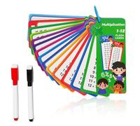Set di Carte Educative Tabelline Gioco di Matematica per Bambini con 2 Pennarelli Cancellabili 15 Carte Regalo per l'Inizio della Scuola
