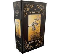 Set di carte per tarocchi in oro nero, età 13+, tarocchi per principianti con significati su di loro, mazzo di carte dei tarocchi con libro guida, bordi dorati oro