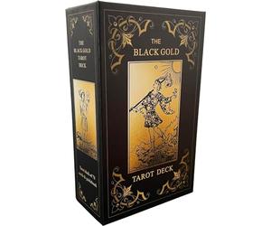 Set di carte per tarocchi in oro nero, età 13+, tarocchi per principianti con significati su di loro, mazzo di carte dei tarocchi con libro guida, bordi dorati oro