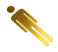 Set di cartelli autoadesivi per porta del WC, in acrilico, per uomini e donne, per bagno, hotel, ristoranti, uffici e strutture pubbliche, 30 x 10 cm (oro)