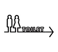 Set di cartelli for toilette in acrilico for donna e uomo, freccia, nero bianco, 4 pezzi(Black)