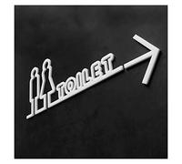 Set di cartelli for toilette in acrilico for donna e uomo, freccia, nero bianco, 4 pezzi(White)