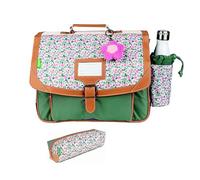 Set di cartelline 38 cm + astuccio rettangolare coordinato + marchio Page in legno gatto Blumie, iris, 38 cm, Casuale