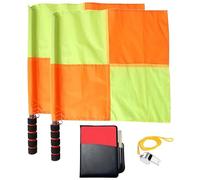 Set di cartellini gialli e rossi per arbitro, pratici e di lunga durata, con cordino giallo con bandierine in PVC incluse, accessori per arbitro di calcio, attrezzatura da allenatore di calcio