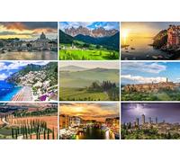 Set di cartoline Italia: 9 carte singole (cartoline) - motivi fotografici tra cui Toscana, Roma, Venezia, Alto Adige, Cinque Terre, Costiera Amalfitana, Dolomiti - Foto/Immagini/Souvenir