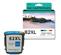 Set di cartucce di Inchiostro compatibili di Ricambio per HP 82XL CH565A C4911A C4912A C4913A Inchiostro ad Alta capacità, Funziona con Designjet 500 500PS 800 800PS 815mfp Stampante,Cyan-1Pack