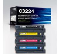 Set di cartucce di toner ad alta capacità C3224, confezione da 4 C3210HK0/HC0/HM0/HY0 di ricambio per stampante Lexmark C3224dw C3326dw C3426dw MC3224adwe MC3224i MC3326adwe senza chip,4Color-1Pack