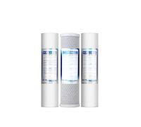 Set di cartucce filtranti di ricambio da 10 pollici x 2,5 pollici for sistemi di filtraggio acqua a osmosi inversa PPF 5 micron e CTO e PPF 1 micron Installazione semplice, Pollici per l'intera casa