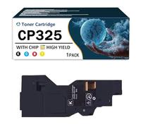 Set di cartucce toner ad alta capacità CP325, confezione da 4 pezzi (CT203486/3487/3488/3489) compatibili con le stampanti multifunzione Xerox ApeosPrint C325 C325dw C325df C325Z,Black-1PACK