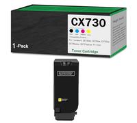 Set di cartucce toner ad alta capacità CX730, confezione da 4, codici 71C2HK0/C0/M0/Y0, compatibili con le stampanti multifunzione Lexmark CS730de CS735de CX730de CX735adse CX737adzse,Yellow-1Pack
