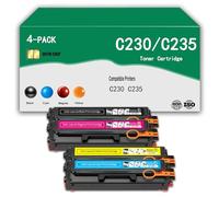Set di cartucce toner compatibili di ricambio per Xerox C230 C235, ad alta resa, funziona con la stampante Xerox C230 C235 C235DNI C230DNI, con chip, stampa chiara, alta capacità,4Color-3500Page