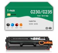 Set di cartucce toner compatibili di ricambio per Xerox C230 C235, ad alta resa, funziona con la stampante Xerox C230 C235 C235DNI C230DNI, con chip, stampa chiara, alta capacità,Black-3500Page