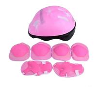 Set di caschi 7 in 1 per bambini con ginocchiere, gomitiere e polsiere per bambini dai 5 ai 16 anni - scocca in PE + imbottitura in EVA, vestibilità regolabile, design ventilato per skateboard