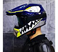 Set Di Caschi Motocross MTB Per Bambini E Ragazzi - Con Occhiali, Guanti E Maschera - Caschi Integrali Da Fuoristrada Per Adulti Strada ATV Moto - Casco Unisex Discesa E Da Cross,Yellow5-m (55_57)
