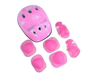 Set di casco protettivo e imbottiture 7 in 1, per bambini dai 5 ai 16 anni, traspirante e regolabile, attrezzatura di sicurezza per ciclismo, pattinaggio e gioco attivo (rosa)