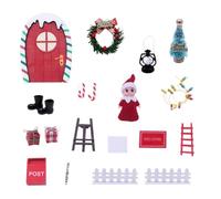 Set di case delle bambole di Natale scalabili con porta arcobaleno rosso verde design in legno robusto per bambini attività in famiglia decorazioni per le vacanze dei genitori