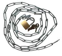 Set di catena in acciaio con lucchetto - Catena robusta con lucchetto + 3x chiavi - Lunghezza a scelta 50 75 100 150 200 cm - Chiusura e blocco - Casa e officina (75 cm)