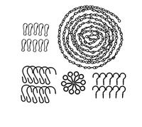 Set di catene da appendere nere, 400 cm, catena per appendere quadri, con 10 chiusure per appendere, 10 ganci a S, 10 chiodi a occhio di pecora, 10 ganci per mangiatoie per uccelli, campanelli a