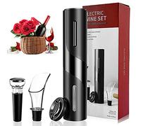 Set di Cavatappi Elettrico, Apribottiglie Elettrico Professionale 4 in 1, Cavatappi Automatico Alimentato a Batteria con Taglierina e Tappo Sottovuoto per Cucina/Bar/Feste