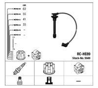 Kit cavo di accensione NGK 5049 per HONDA PRELUDE V (BB_) 2.2 1996-2