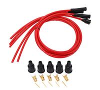 Set di cavi di accensione per candele, cavo di accensione per auto rosso 1 m Componenti di accensione per cavi di accensione in silicone per automobile a 4 cilindri 8 mm