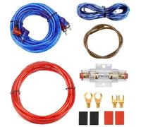 Set di cavi per amplificatori per auto, 10GA, 1500 W, cavo per subwoofer, amplificatore per auto, cavo audio, amplificatori per auto, set di connettori con fusibile